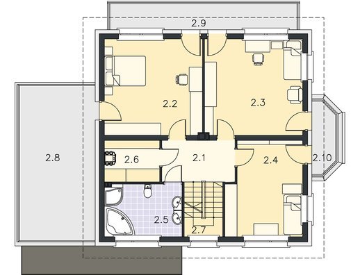 Проект двухэтажного дома _Sewilla (DCP159)