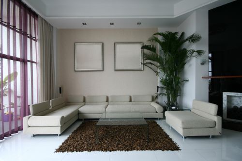 Керамическая плитка в гостиной - фото интерьеров